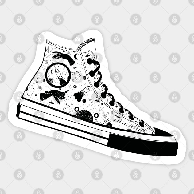 Space Converse Illustration White Sticker by MickeyEdwards